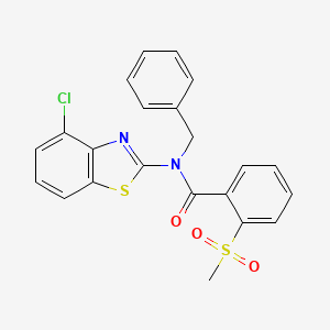 molecular formula C22H17ClN2O3S2 B2653531 N-benzyl-N-(4-chlorobenzo[d]thiazol-2-yl)-2-(methylsulfonyl)benzamide CAS No. 900004-62-8