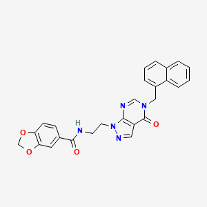 N-(2-(5-(naphthalen-1-ylmethyl)-4-oxo-4,5-dihydro-1H-pyrazolo[3,4-d]pyrimidin-1-yl)ethyl)benzo[d][1,3]dioxole-5-carboxamide