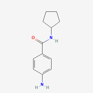 molecular formula C12H16N2O B2653538 4-amino-N-cyclopentylbenzamide CAS No. 436095-47-5