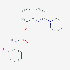 N-(2-fluorophenyl)-2-((2-(piperidin-1-yl)quinolin-8-yl)oxy)acetamide