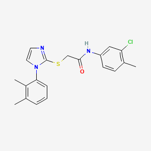 molecular formula C20H20ClN3OS B2653552 N-(3-chloro-4-methylphenyl)-2-{[1-(2,3-dimethylphenyl)-1H-imidazol-2-yl]sulfanyl}acetamide CAS No. 851131-74-3