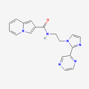 N-{2-[2-(pyrazin-2-yl)-1H-imidazol-1-yl]ethyl}indolizine-2-carboxamide