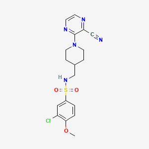 3-chloro-N-((1-(3-cyanopyrazin-2-yl)piperidin-4-yl)methyl)-4-methoxybenzenesulfonamide
