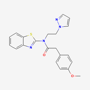 N-(2-(1H-pyrazol-1-yl)ethyl)-N-(benzo[d]thiazol-2-yl)-2-(4-methoxyphenyl)acetamide