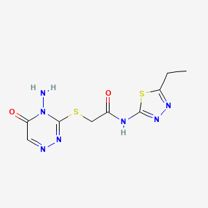 2-((4-amino-5-oxo-4,5-dihydro-1,2,4-triazin-3-yl)thio)-N-(5-ethyl-1,3,4-thiadiazol-2-yl)acetamide