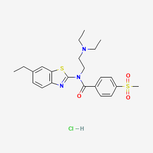 N-(2-(diethylamino)ethyl)-N-(6-ethylbenzo[d]thiazol-2-yl)-4-(methylsulfonyl)benzamide hydrochloride