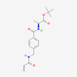 molecular formula C18H24N2O4 B2653568 Tert-butyl (2S)-2-[[4-[(prop-2-enoylamino)methyl]benzoyl]amino]propanoate CAS No. 2361595-57-3
