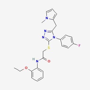 N-(2-ethoxyphenyl)-2-[[4-(4-fluorophenyl)-5-[(1-methylpyrrol-2-yl)methyl]-1,2,4-triazol-3-yl]sulfanyl]acetamide