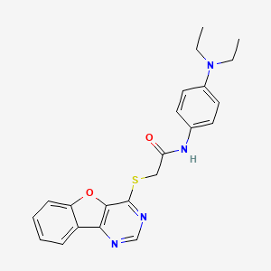 2-([1]benzofuro[3,2-d]pyrimidin-4-ylsulfanyl)-N-[4-(diethylamino)phenyl]acetamide