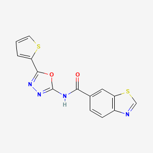 N-(5-(thiophen-2-yl)-1,3,4-oxadiazol-2-yl)benzo[d]thiazole-6-carboxamide