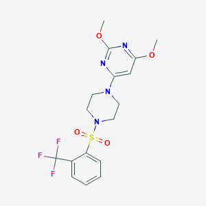 2,4-Dimethoxy-6-(4-((2-(trifluoromethyl)phenyl)sulfonyl)piperazin-1-yl)pyrimidine