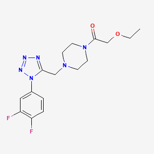 molecular formula C16H20F2N6O2 B2653602 1-(4-((1-(3,4-difluorophenyl)-1H-tetrazol-5-yl)methyl)piperazin-1-yl)-2-ethoxyethanone CAS No. 1040676-59-2