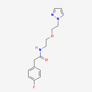 molecular formula C15H18FN3O2 B2653604 2-(4-fluorophenyl)-N-{2-[2-(1H-pyrazol-1-yl)ethoxy]ethyl}acetamide CAS No. 2097930-48-6