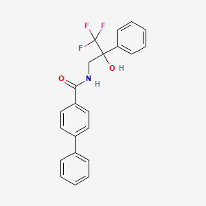 molecular formula C22H18F3NO2 B2653607 N-(3,3,3-三氟-2-羟基-2-苯基丙基)-[1,1'-联苯]-4-甲酰胺 CAS No. 1351633-74-3