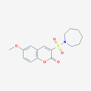 molecular formula C16H19NO5S B2653608 3-(azepan-1-ylsulfonyl)-6-methoxy-2H-chromen-2-one CAS No. 950280-71-4