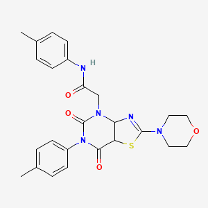 molecular formula C25H25N5O4S B2653612 N-(4-methylphenyl)-2-[6-(4-methylphenyl)-2-(morpholin-4-yl)-5,7-dioxo-4H,5H,6H,7H-[1,3]thiazolo[4,5-d]pyrimidin-4-yl]acetamide CAS No. 2320930-48-9