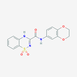 molecular formula C16H13N3O5S B2653649 N-(2,3-dihydro-1,4-benzodioxin-6-yl)-1,1-dioxo-2H-1lambda6,2,4-benzothiadiazine-3-carboxamide CAS No. 951445-18-4