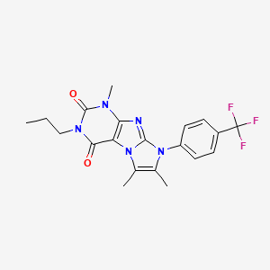 molecular formula C20H20F3N5O2 B2653674 1,6,7-trimethyl-3-propyl-8-[4-(trifluoromethyl)phenyl]-1H,2H,3H,4H,8H-imidazo[1,2-g]purine-2,4-dione CAS No. 899727-32-3