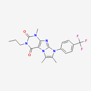 molecular formula C20H20F3N5O2 B2653674 4,7,8-Trimethyl-2-propyl-6-[4-(trifluoromethyl)phenyl]purino[7,8-a]imidazole-1,3-dione CAS No. 899727-32-3
