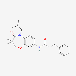 N-(5-isobutyl-3,3-dimethyl-4-oxo-2,3,4,5-tetrahydrobenzo[b][1,4]oxazepin-8-yl)-3-phenylpropanamide