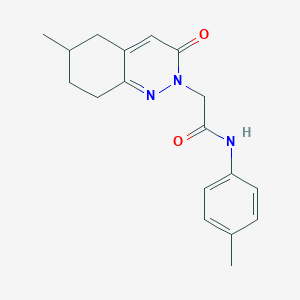 molecular formula C18H21N3O2 B2653678 2-(6-methyl-3-oxo-5,6,7,8-tetrahydrocinnolin-2(3H)-yl)-N-(p-tolyl)acetamide CAS No. 933238-43-8