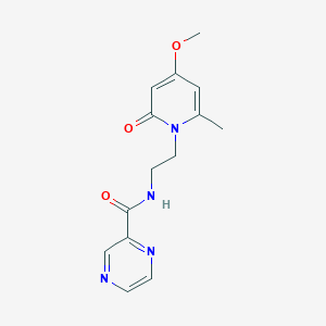 molecular formula C14H16N4O3 B2653681 N-(2-(4-methoxy-6-methyl-2-oxopyridin-1(2H)-yl)ethyl)pyrazine-2-carboxamide CAS No. 2034246-18-7