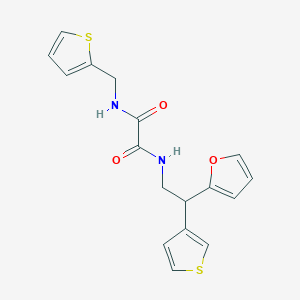 molecular formula C17H16N2O3S2 B2653683 N-[2-(呋喃-2-基)-2-(噻吩-3-基)乙基]-N'-[(噻吩-2-基)甲基]乙二酰胺 CAS No. 2097884-52-9