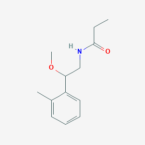 molecular formula C13H19NO2 B2653685 N-[2-METHOXY-2-(2-METHYLPHENYL)ETHYL]PROPANAMIDE CAS No. 1797087-30-9