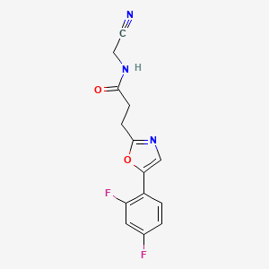 molecular formula C14H11F2N3O2 B2653695 N-(cyanomethyl)-3-[5-(2,4-difluorophenyl)-1,3-oxazol-2-yl]propanamide CAS No. 1311623-34-3