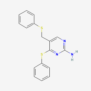 4-(Phenylsulfanyl)-5-[(phenylsulfanyl)methyl]-2-pyrimidinamine