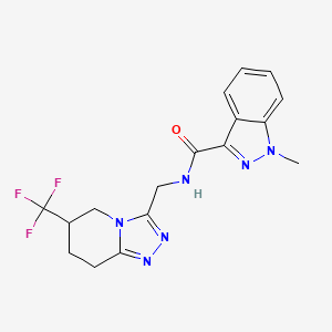1-methyl-N-((6-(trifluoromethyl)-5,6,7,8-tetrahydro-[1,2,4]triazolo[4,3-a]pyridin-3-yl)methyl)-1H-indazole-3-carboxamide