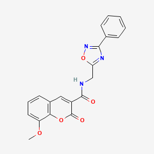 8-methoxy-2-oxo-N-((3-phenyl-1,2,4-oxadiazol-5-yl)methyl)-2H-chromene-3-carboxamide
