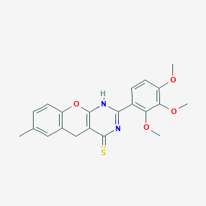 7-Methyl-2-(2,3,4-trimethoxyphenyl)-1,5-dihydrochromeno[2,3-d]pyrimidine-4-thione