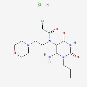 N-(6-amino-2,4-dioxo-1-propyl-1,2,3,4-tetrahydropyrimidin-5-yl)-2-chloro-N-(2-morpholin-4-ylethyl)acetamide hydrochloride
