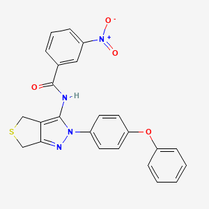 3-nitro-N-[2-(4-phenoxyphenyl)-4,6-dihydrothieno[3,4-c]pyrazol-3-yl]benzamide