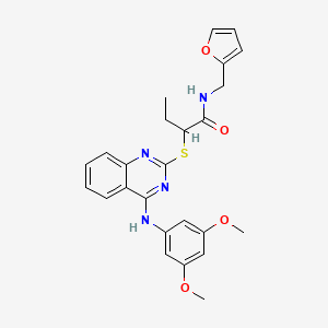 2-[4-(3,5-dimethoxyanilino)quinazolin-2-yl]sulfanyl-N-(furan-2-ylmethyl)butanamide