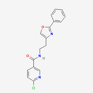6-chloro-N-[2-(2-phenyl-1,3-oxazol-4-yl)ethyl]pyridine-3-carboxamide