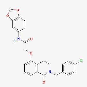 N-(1,3-benzodioxol-5-yl)-2-[[2-[(4-chlorophenyl)methyl]-1-oxo-3,4-dihydroisoquinolin-5-yl]oxy]acetamide