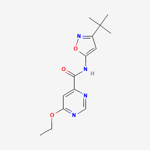 molecular formula C14H18N4O3 B2653776 N-(3-tert-butyl-1,2-oxazol-5-yl)-6-ethoxypyrimidine-4-carboxamide CAS No. 2034227-87-5