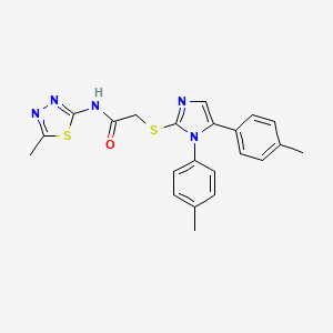 2-((1,5-di-p-tolyl-1H-imidazol-2-yl)thio)-N-(5-methyl-1,3,4-thiadiazol-2-yl)acetamide