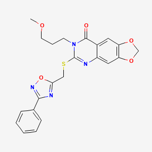 7-(3-methoxypropyl)-6-{[(3-phenyl-1,2,4-oxadiazol-5-yl)methyl]thio}[1,3]dioxolo[4,5-g]quinazolin-8(7H)-one