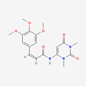 molecular formula C18H21N3O6 B2653825 (Z)-N-(1,3-dimethyl-2,6-dioxopyrimidin-4-yl)-3-(3,4,5-trimethoxyphenyl)prop-2-enamide CAS No. 633296-62-5