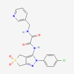 molecular formula C19H16ClN5O4S B2653856 N-[2-(4-chlorophenyl)-5,5-dioxo-2H,4H,6H-5lambda6-thieno[3,4-c]pyrazol-3-yl]-N'-[(pyridin-3-yl)methyl]ethanediamide CAS No. 899733-93-8