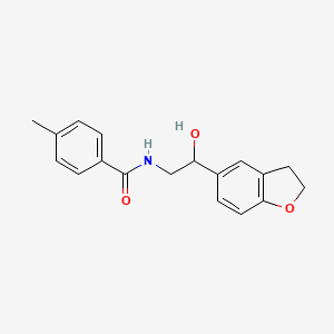 molecular formula C18H19NO3 B2653885 N-[2-(2,3-dihydro-1-benzofuran-5-yl)-2-hydroxyethyl]-4-methylbenzamide CAS No. 1705039-38-8
