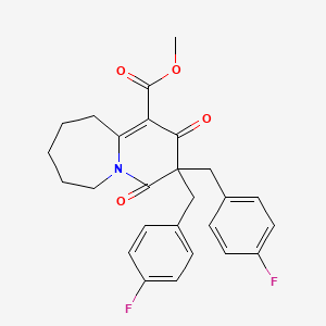 molecular formula C26H25F2NO4 B2653917 Methyl 3,3-bis(4-fluorobenzyl)-2,4-dioxo-2,3,4,6,7,8,9,10-octahydropyrido[1,2-a]azepine-1-carboxylate CAS No. 1923127-12-1