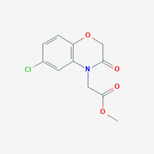molecular formula C11H10ClNO4 B2653925 methyl (6-chloro-3-oxo-2,3-dihydro-4H-1,4-benzoxazin-4-yl)acetate CAS No. 874814-84-3