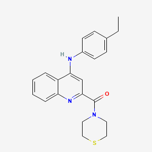 molecular formula C22H23N3OS B2653944 N-(4-ethylphenyl)-2-(thiomorpholine-4-carbonyl)quinolin-4-amine CAS No. 1226455-32-8