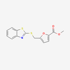 B2653948 5-[(1,3-Benzothiazol-2-ylthio)methyl]-2-furancarboxylic acid methyl ester CAS No. 204456-05-3