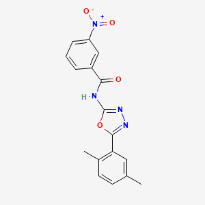 molecular formula C17H14N4O4 B2653977 N-[5-(2,5-dimethylphenyl)-1,3,4-oxadiazol-2-yl]-3-nitrobenzamide CAS No. 891117-10-5