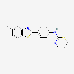 molecular formula C18H17N3S2 B2654021 N-[4-(5-methyl-1,3-benzothiazol-2-yl)phenyl]-5,6-dihydro-4H-1,3-thiazin-2-amine CAS No. 380431-15-2